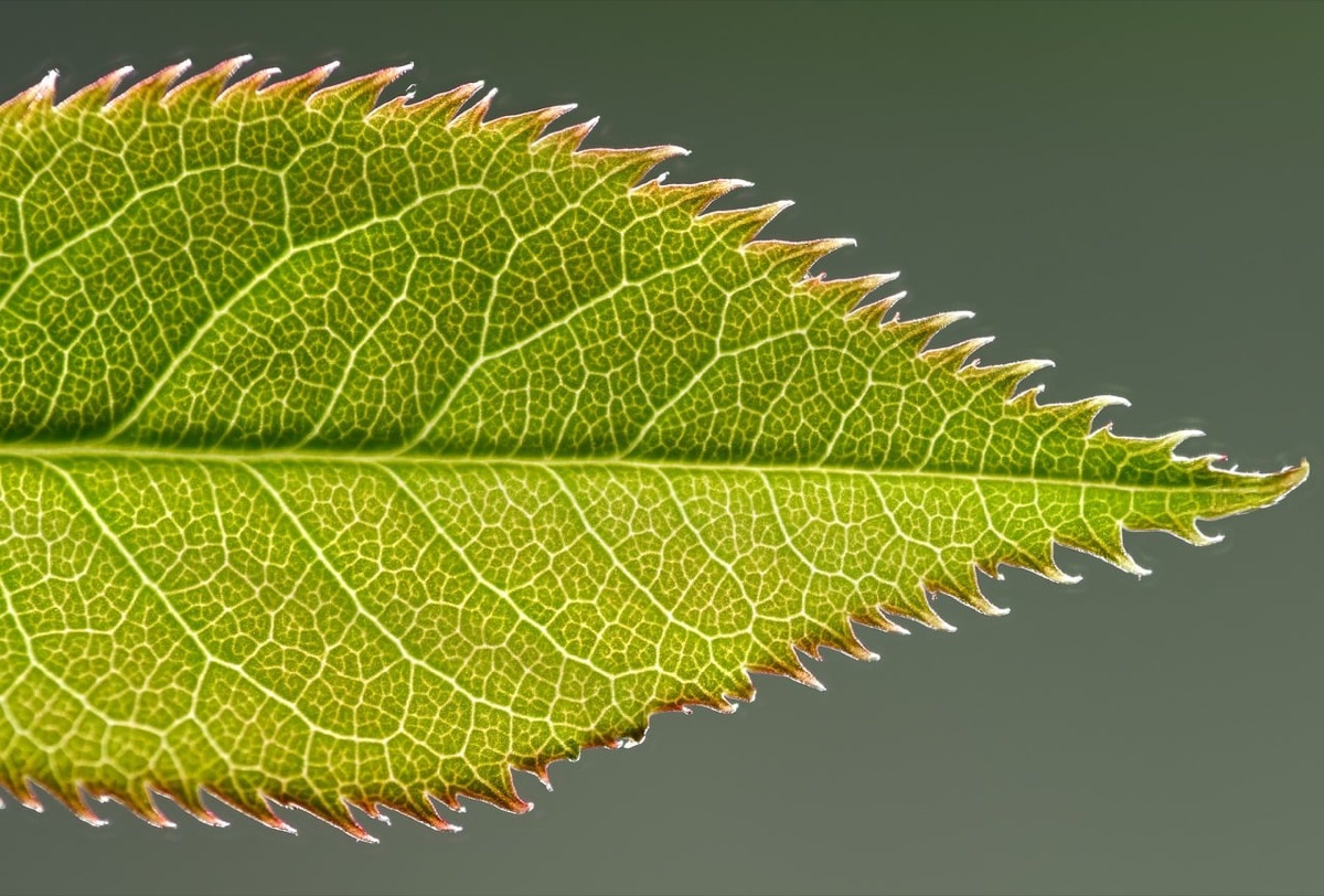 ほうれん草の細胞レベルのクローズアップ